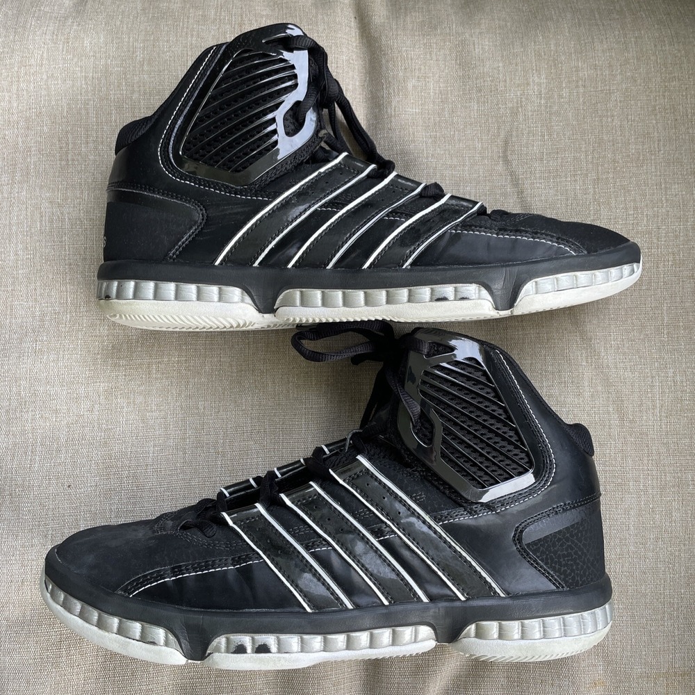 Adidas mens basketball shoes Size 11 Black Hi Top Footwear Athletic Sneakers